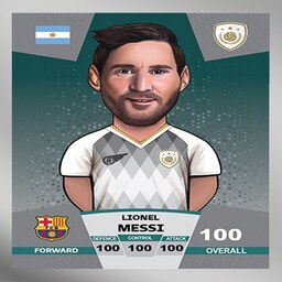 کیمدی برچسب فوتبالی کیمدی لیونل مسی سری پریمیوم توپ طلا - 2024
