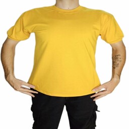 تیشرت مردانه بیسیک پنبه زرد (تیشرت مردانه ساده)
