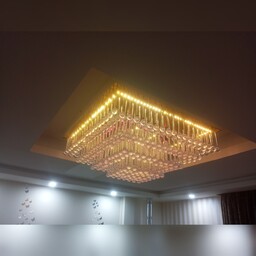 لوستر  سقفی طرح مربع اندازه 60تنظیم سه حالت نوری سلیقه مشتری