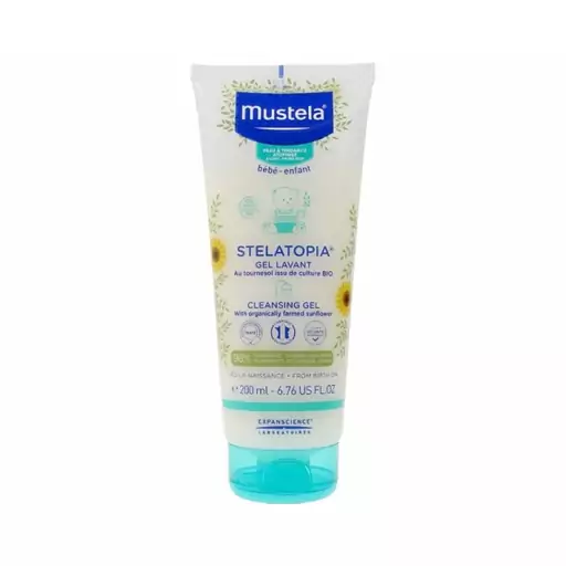 ژل پاک کننده پوست سر و بدن نوزاد استلاتوپیا موستلا 200ml mustela