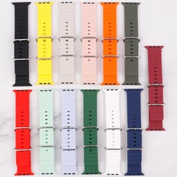 10 عدد بند سیلیکونی ساعت هوشمند دست بند ساعت هوشمند اپل واچ Smart watch  42-49   mm در انواع رنگ سری 10 عددی 