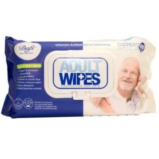 دستمال مرطوب دافی مدل Adult Wipes بسته 100 عددی