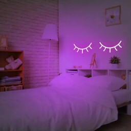 تابلو ال ای دی چشم و مژه زیبا 50 سانتیبا برق بی خطر)(DC)، مناسب اتاق خواب و فروشگاه