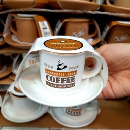 فنجان و نعلبکی (زیره) طرح قهوه COFFEE شات قهوه