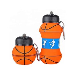 قمقمه تاشو طرح توپ بسکتبال نی دار 0.5 لیتری  مناسب کودک و نوجوان