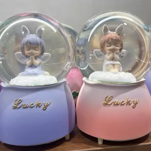 گوی موزیکال مدل چراغ دار و  پمپی طرح فرشته کوچولو lucky  سایز بزرگ