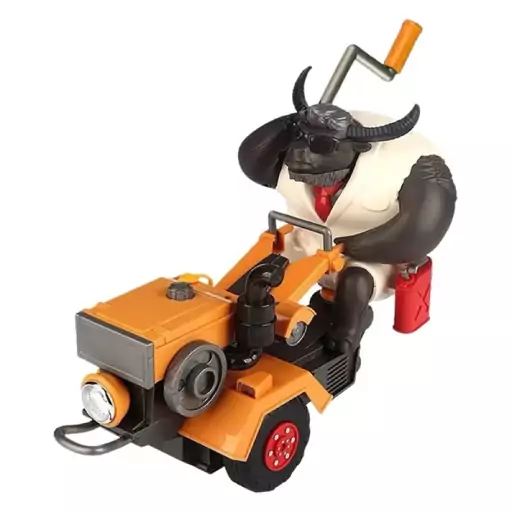 اسباب بازی ماشین چمن زن نارنجی و گاو باغبان MR.Cow Funny Tractor toy