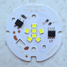 چیپ ال ای دی 7 وات ماژول دی او بی لامپی 220 ولت مستقیم رنگ سفید مهتابی مناسب جهت تعمیر لامپ  chip  dob 7w  220v MS