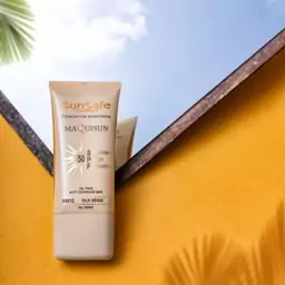 ضد آفتاب سان سیف کرم پودری و پرایمری مکیسان با SPF50 بژ وانیلی