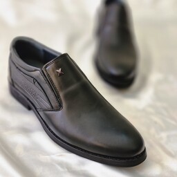 کفش چرم مردانه طبی مجلسی سایز40تا44 مشکی مدل بندی وبی بند