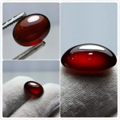 نگین گارنت هسونایت طبیعی (تراش Cabochon)