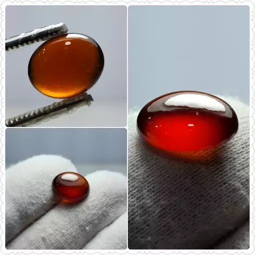 سنگ گارنت هسونایت اصل با تراش Cabochon