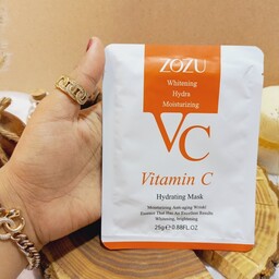 ماسک ورقه ای صورت ویتامین سی زوزو مخصوص بستن منافذ باز صورت محصولات پوستی سانیا 