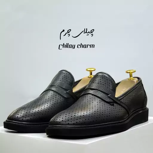 کفش کالج اسپرت مردانه چرم طبیعی  تابستانی کد 01 چیلای چرم ( chilay charm )