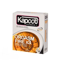 کاندوم 3 عددی  کاپوت مدل Orgasm Fire 3x