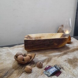میوه خوری چوبی دست ساز ( روستیک ) مدل گود و بزرگ