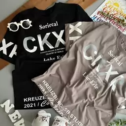 تیشرت لش پسرانه مشکی مدل CKXR سایز55تا 65