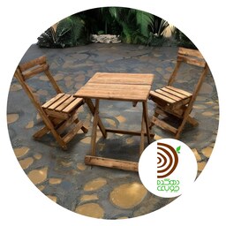 میز  و  صندلی  قهوه خوری 2 نفره چوبی  تاشو  برند دهکد ه چوبی فلاح ارسال رایگان در مشهد