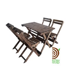 میز و صندلی  چوبی 4 نفره تاشو برند دهکده چوبی فلاح با ارسال رایگان در مشهد 