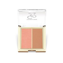 پالت رژ گونه دو رنگ گلدن رز مدل ICONIC DUO شماره 01 رنگ Rose and Nude