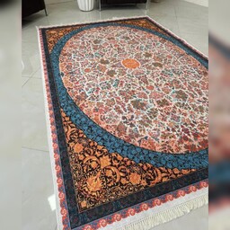 فرشینه چاپی مخمل ترک 6 متری طرح سنتی 7 سالن پذیرایی اکسین فرش