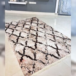 فرشینه چاپی مخمل ترک 6 متری مدرن سالن پذیرایی اکسین فرش 