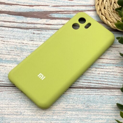 قاب گوشی Redmi A1 - Redmi A2 شیائومی سیلیکونی پاک کنی اورجینال داخل پارچه ای محافظ لنز دار رنگ سبز فسفری کد 46895