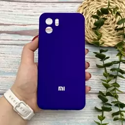 قاب گوشی Redmi A1 - Redmi A2 شیائومی سیلیکونی پاک کنی اورجینال داخل پارچه ای محافظ لنز دار رنگ بنفش کد 52455