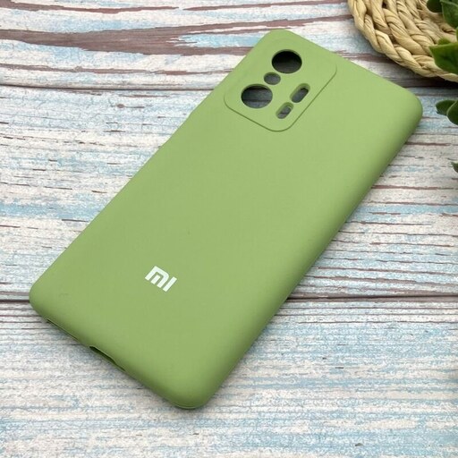 قاب گوشی Xiaomi Mi 11T - MI 11T Pro شیائومی سیلیکونی پاک کنی اورجینال داخل پارچه ای محافظ لنز دار رنگ سبز کد 86297