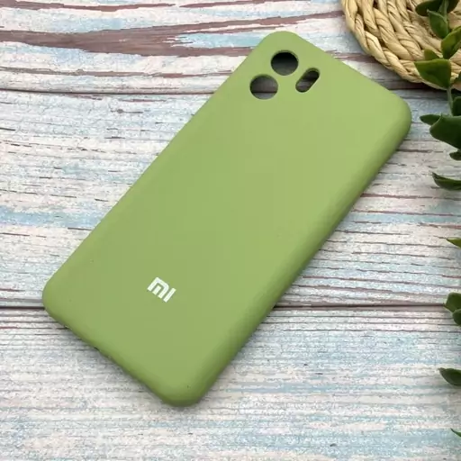 قاب گوشی Redmi A1 - Redmi A2 شیائومی سیلیکونی پاک کنی اورجینال داخل پارچه ای محافظ لنز دار رنگ سبز کد 38951