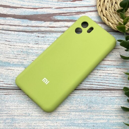 قاب گوشی Redmi A1 - Redmi A2 شیائومی سیلیکونی پاک کنی اورجینال داخل پارچه ای محافظ لنز دار رنگ سبز فسفری کد 69186