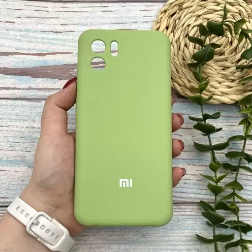 قاب گوشی Redmi A1 - Redmi A2 شیائومی سیلیکونی پاک کنی اورجینال داخل پارچه ای محافظ لنز دار رنگ سبز کد 38951