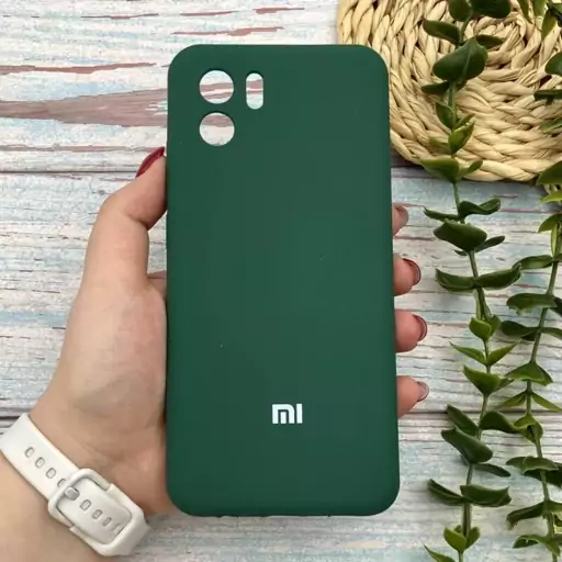 قاب گوشی Redmi A1 - Redmi A2 شیائومی سیلیکونی پاک کنی اورجینال داخل پارچه ای محافظ لنز دار رنگ سبز کد 95781