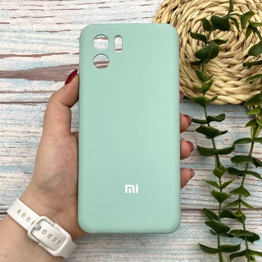 قاب گوشی Redmi A1 - Redmi A2 شیائومی سیلیکونی پاک کنی اورجینال داخل پارچه ای محافظ لنز دار رنگ سبز کد 28207