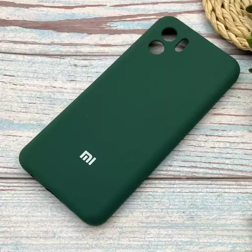 قاب گوشی Redmi A1 - Redmi A2 شیائومی سیلیکونی پاک کنی اورجینال داخل پارچه ای محافظ لنز دار رنگ سبز کد 95781