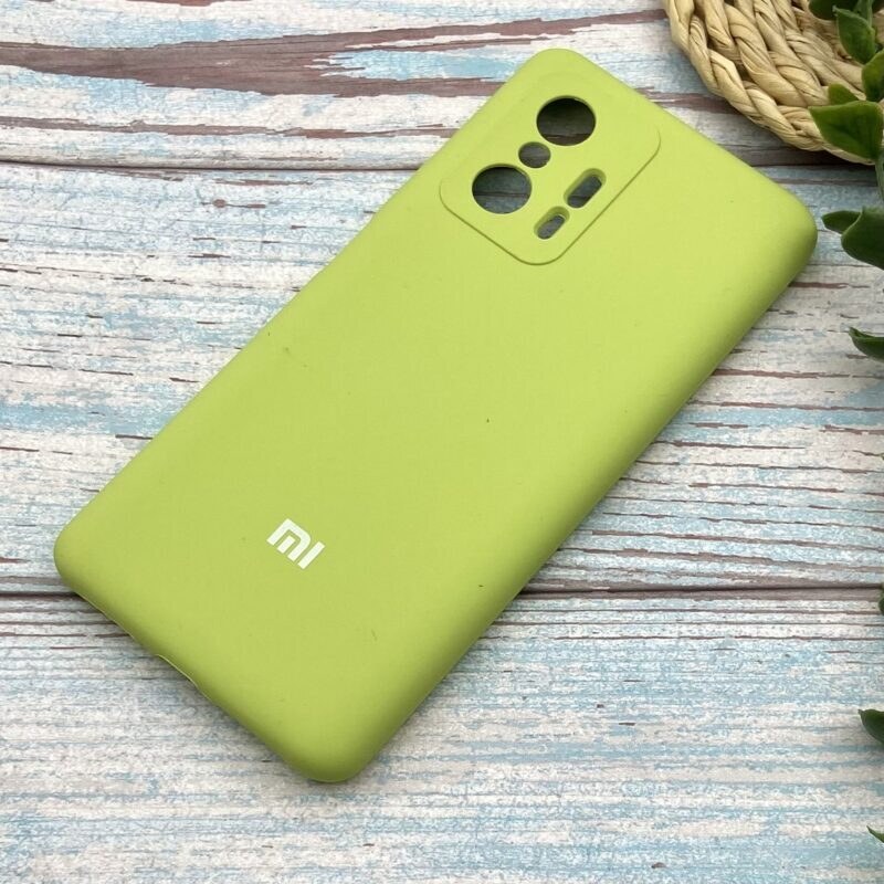 قاب گوشی Xiaomi Mi 11T - MI 11T Pro شیائومی سیلیکونی پاک کنی اورجینال داخل پارچه ای محافظ لنز دار رنگ سبز کد 53952