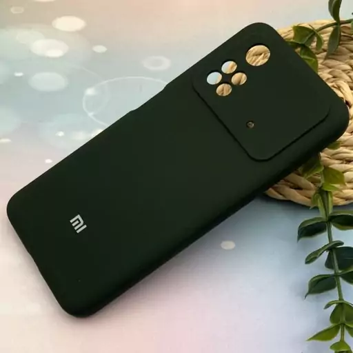 قاب گوشی Poco M4 Pro 4G شیائومی سیلیکونی پاک کنی اورجینال داخل پارچه ای محافظ لنز دار رنگ سبز یشمی کد 89838