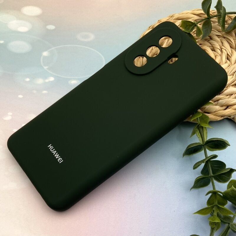 قاب گوشی Huawei Nova Y70 هوآوی سیلیکونی پاک کنی اورجینال داخل پارچه ای محافظ لنز دار رنگ سبز یشمی کد 94753