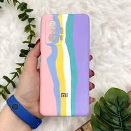 قاب گوشی Xiaomi Mi 11T-MI 11T Pro شیائومی سیلیکونی پاک کنی اورجینال آبرنگی رنگین کمانی داخل مخمل کد 38482