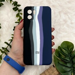 قاب گوشی Redmi A1 - Redmi A2 شیائومی سیلیکونی پاک کنی اورجینال آبرنگی رنگین کمانی داخل مخمل محافظ لنز دار کد 16425