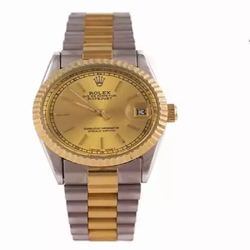 ساعت مچی رولکس Rolex تقویم دار صفحه طلایی مدل دیت جاست کد 257