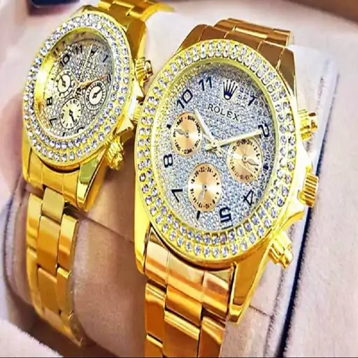 ست ساعت مچی مردانه و زنانه رولکس Rolex نگین دار کد 957