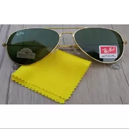 عینک آفتابی ریبن RayBan خلبانی شیشه سبز فریم طلایی کد 239