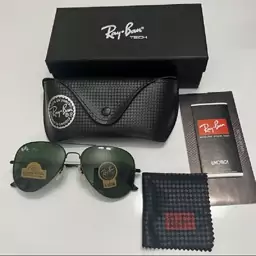 عینک آفتابی ریبن خلبانی RayBan مدل 3025 شیشه سبز فریم مشکی کد 246