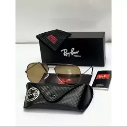 عینک آفتابی ریبن RayBan خلبانی شیشه قهوه ای فریم قهوه ای کد 555