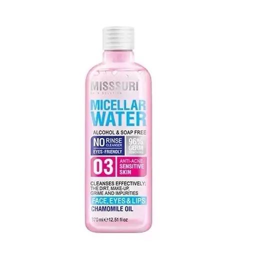 میسلار واتر پوست حساس میسوری MISSSURI micellar water حجم 370 میلی لیتر 