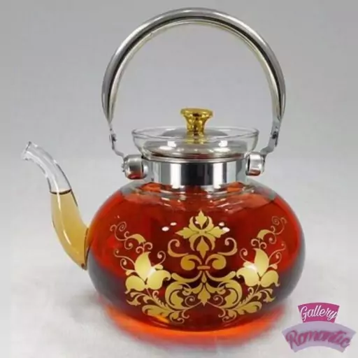 کتری پیرکس teapot دسته استیل 1800 میلی لیتر کد 0180  طرح دار(پس کرایه)