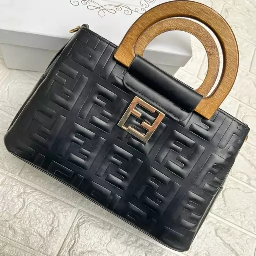 کیف زنانه دسته چوبی خارجی مارک fendi