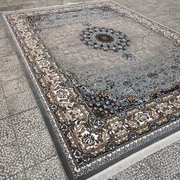 فرش جهیزیه 12 متری نقشه شاهان رنگ طوسی ، فرش بی سی اف ارزان قیمت 