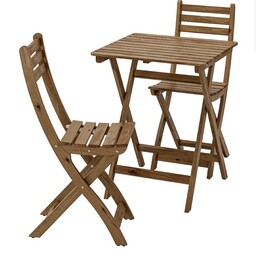 میز و صندلی تاشو تمام چوب راش سوپر طرح ایکیا  askholmen 